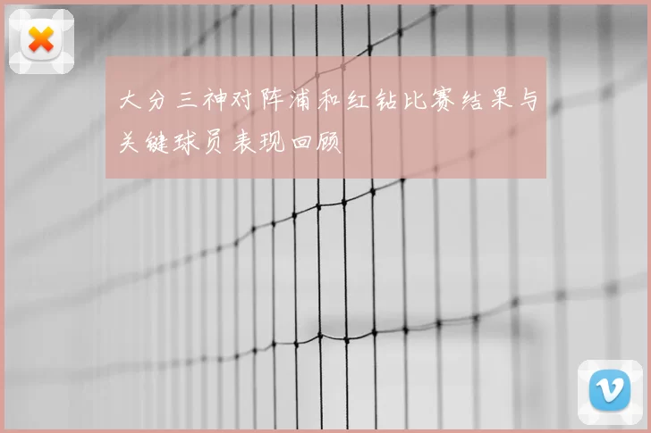 大分三神对阵浦和红钻比赛结果与关键球员表现回顾